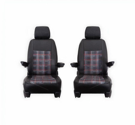 Setetrekk GTI-style rød 1 + 1 VW T5.1-T6.1 