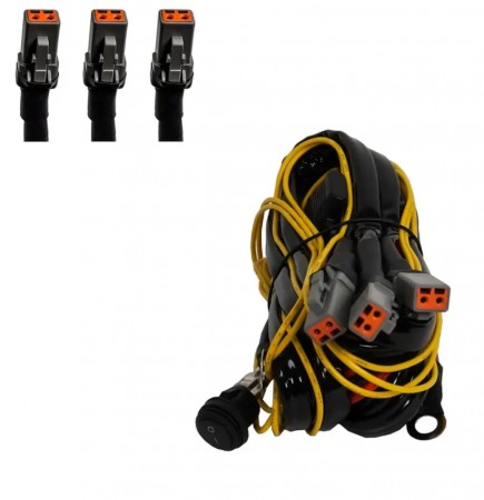 Kabelsett m/ 3stk DTP-2 kontakt (12V)