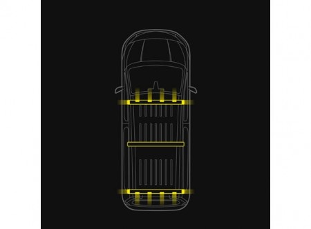 C-rack takstativ 3stk stativ med varsellys fram og bak med endemoduler samt 4 varsellys fram og bak. VW ID Buzz 2023+