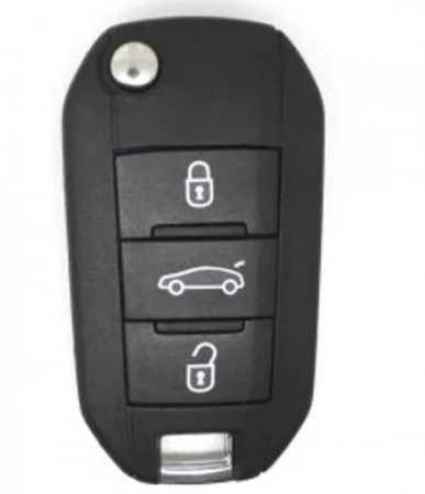 Nøkkelskall Peugeot TYPE2 3 knapper. Sverd m/spor på siden