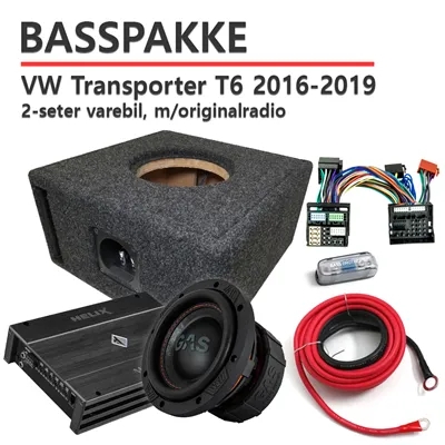 Basspakke for VW Transporter T6 m/orginal spiller og 2-seter
