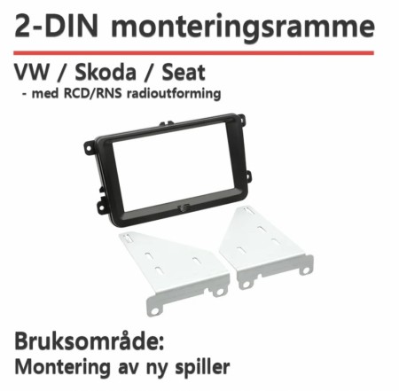 VW/Skoda/Seat 2-DIN monteringsramme