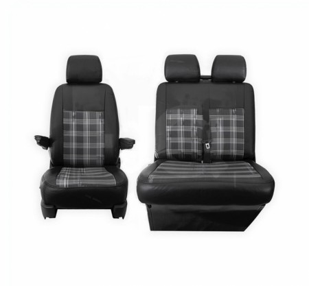 Setetrekk GTI-style grå 1 + 2 VW T5.1-T6.1