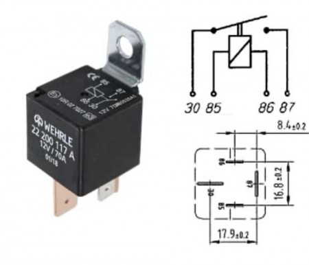 HD relé 70A 12V 4pin